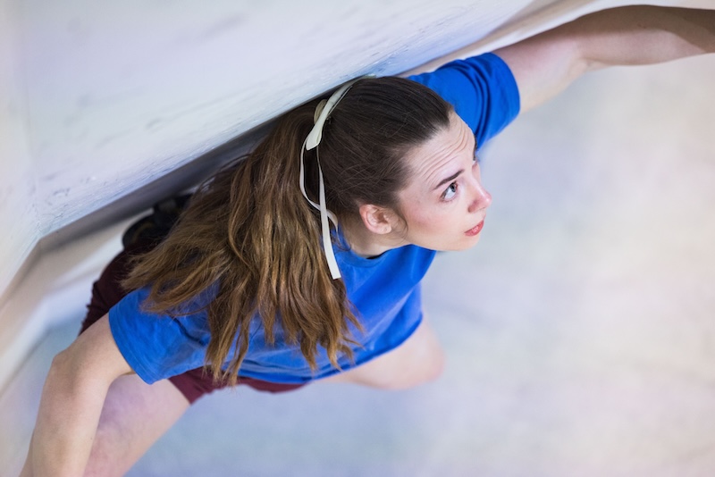 Climbers at an indoor gym